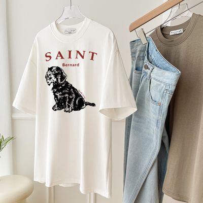 短袖韩版卡通印花纯棉女T恤