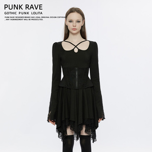 方领蕾丝拼接连衣裙女设计感收腰显瘦气质裙 中长款 2025年新款 春季