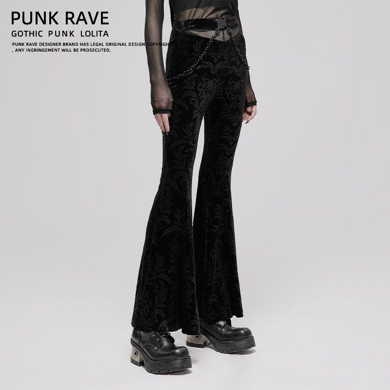 暗黑机能喇叭裤高腰女