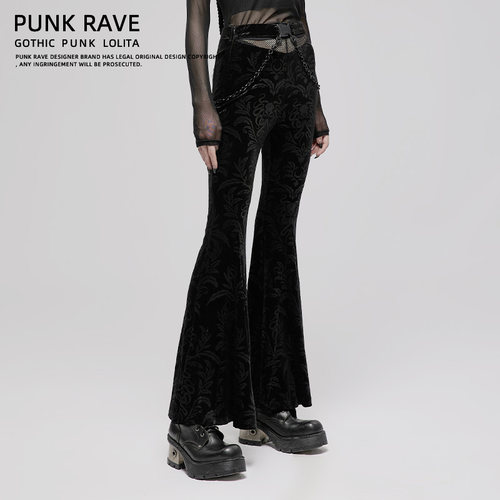 暗黑机能喇叭裤高腰女