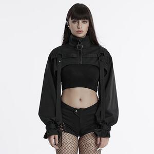 朋克酷飒机能短外套女摇滚机车风