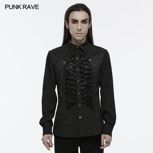 哥特风宫廷花边男衬衫