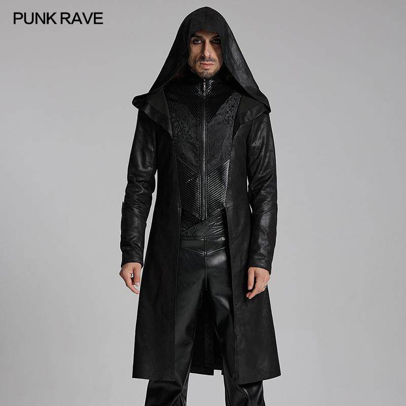 PUNKRAVE哥特巫师皮衣长外套宽松版型秋冬季2024新款男装夹克大衣