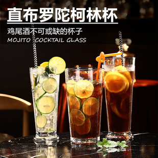 加厚柯林杯直布罗陀杯八角杯餐厅耐热柠檬茶杯ins玻璃水杯冷饮杯