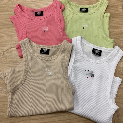 外贸尾货~ 清仓捡漏 Au St Rib Tank Top 女士四色针织弹力背心