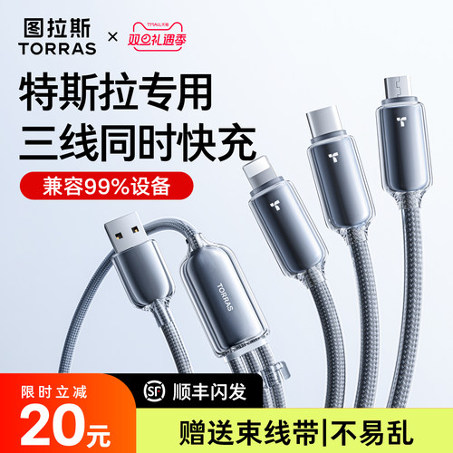 【适用特拉斯】车载三合一快充