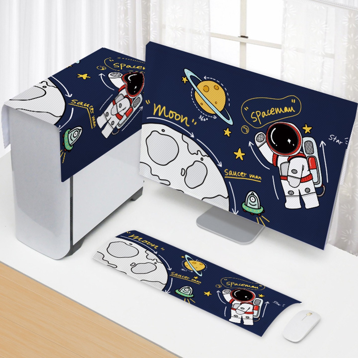 电脑盖巾电脑罩罩防水防尘防晒卡通可爱百搭24寸32寸保护套防尘罩