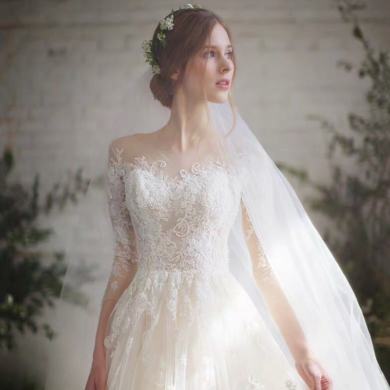 Winter wedding dress, 2023 collection, suitable for teen, long sleeve, fitted, open shoulders