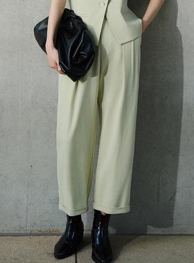 2025春季新品时尚通勤OL高腰垂感阔腿裤宽松显瘦休闲百搭西装裤女