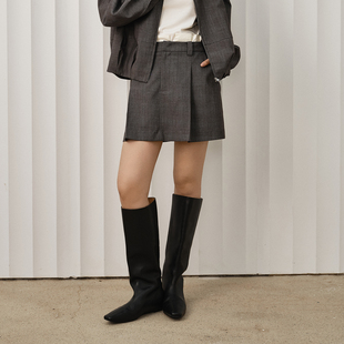 【典雅自持】复古格纹半身裙女26春新款高腰A字裙韩版优雅包臀裙
