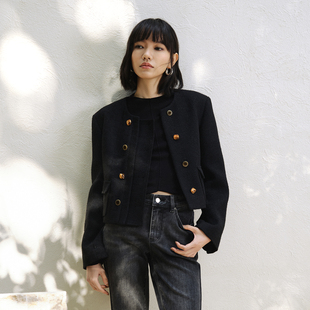 【典雅自持】小香风短外套女26春新款女轻奢圆领气质高级感外套