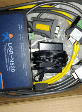 有人USR-N520 2口串口转以太网设备，全新未使用，包装