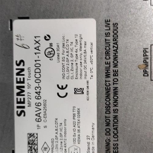 库存全新6AV6 643-0CD01-1AX1 MP277 10寸触需询价