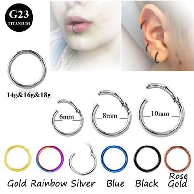 G23纯钛合金F136防过敏耳环鼻环耳软骨闭合环无缝环唇环穿刺饰品