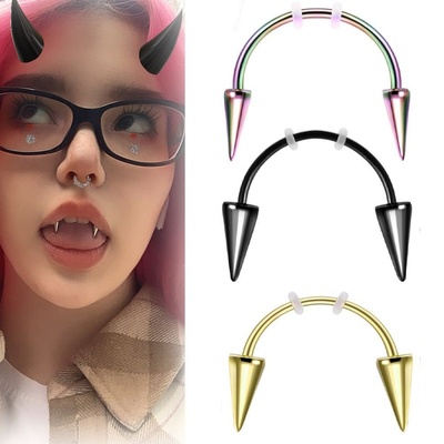 欧美风德古拉钉恶魔之子系带钉微笑钉德古拉钉虎牙钉朋克穿刺饰品