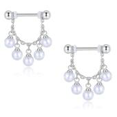 乳钉nipple 简欧美穿刺饰品316医用钢防过敏珍珠乳链 乳环 ring