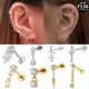 爆闪吊坠水滴f136可植入钛合金耳钉耳骨钉设计高级感耳蜗耳饰唇钉