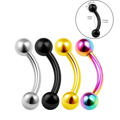 钛钢饰品防过敏耳骨钉弯杆脐钉