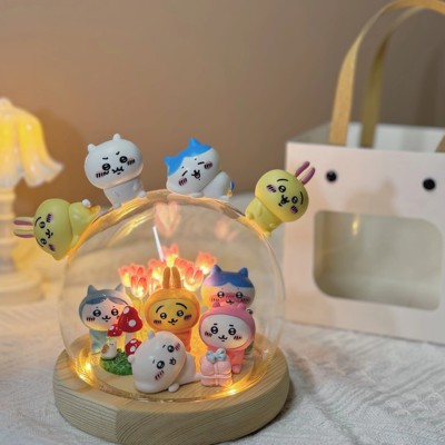 蜡笔小新生日蛋糕积木音乐盒女生系列模型摆件送闺蜜朋友生日礼物