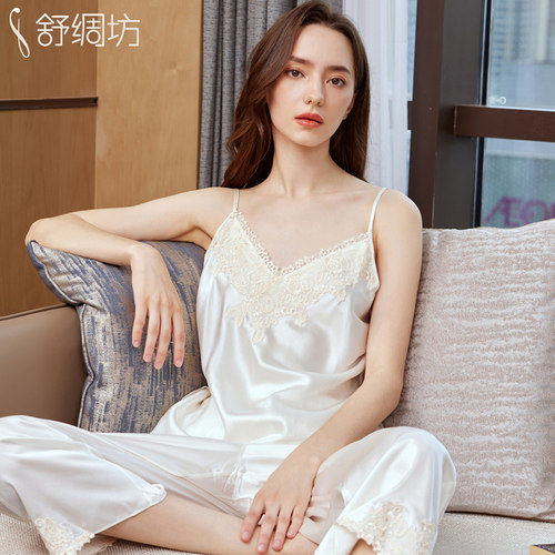 舒绸坊性感100%桑蚕丝真丝睡衣