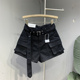工装 显瘦高腰a字短裤 口袋牛仔热裤 百搭修身 2025春夏新款 黑色个性