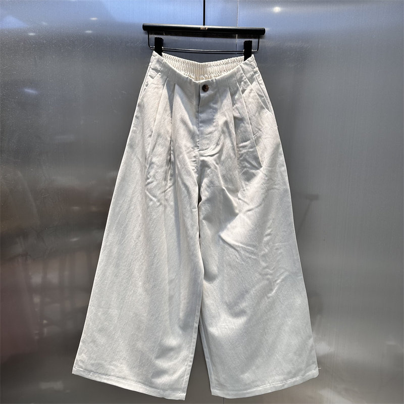 韩系简约风高腰休闲阔腿裤女2026年春季新款百搭时髦松紧腰阔腿裤,女装/女士精品,休闲裤,淘宝优惠券,粉丝福利购,淘宝优惠卷