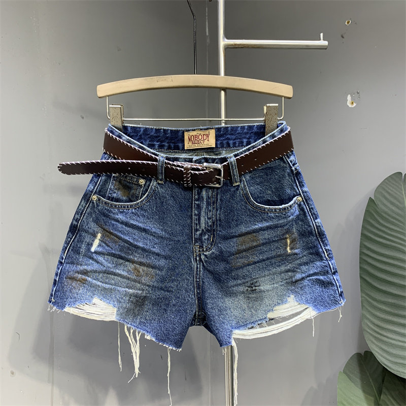 韩系复古破洞毛边设计感牛仔短裤女2025早秋新款百搭洋气气质短裤,女装/女士精品,牛仔裤,淘宝优惠券,粉丝福利购,淘宝优惠卷