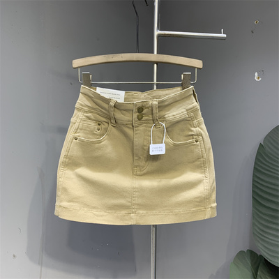 卡其色牛仔包臀裙辣妹短裙韩版2026夏季新款高腰显瘦半身裙女ins