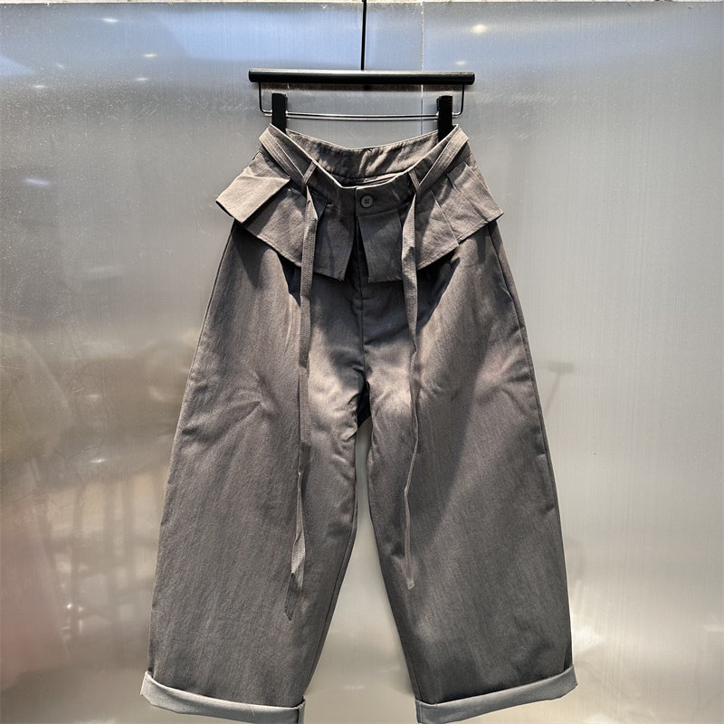 韩系小众假两件屁帘拼接设计感阔腿裤女2026年春季新款时尚休闲裤,女装/女士精品,休闲裤,淘宝优惠券,粉丝福利购,淘宝优惠卷