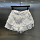 破洞水洗短裤 辣妹时尚 子 新款 蕾丝花朵叠搭绑带短裙罩裙2026年夏季