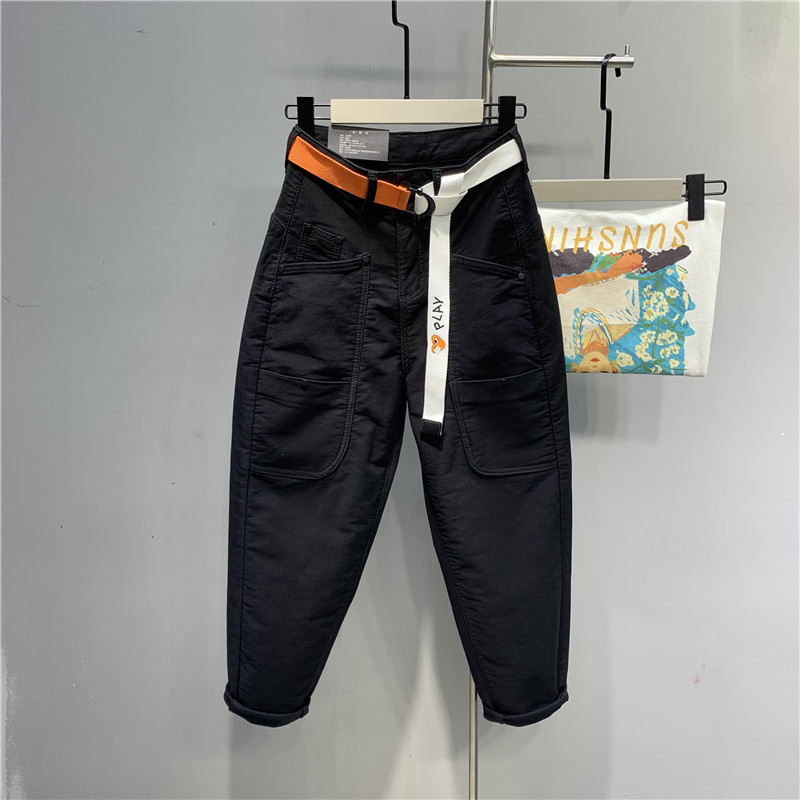 时尚显瘦高腰嘻哈萝卜垮裤