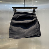 不规则辣妹褶皱牛仔半身裙女2025春季 洋气显瘦高腰A字包臀裙 新款