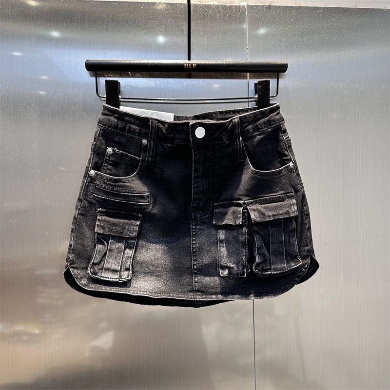美式街头小众设计感工装牛仔短裙女2025年秋冬新款高腰显瘦半身裙
