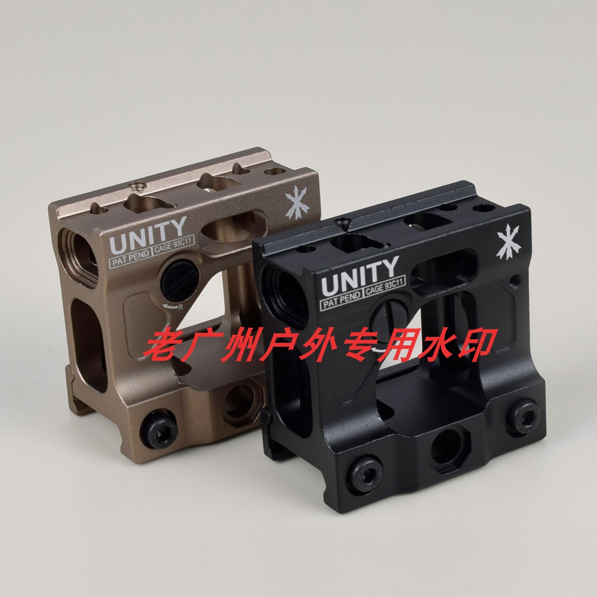 UNITY刻字T1/T2 UN底座HD41 Romeo 5金属增高支架 Micro Mount黑