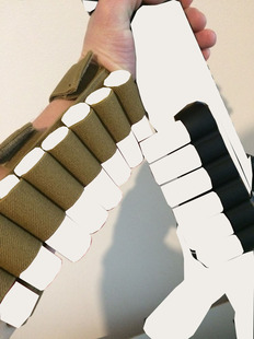 COS模型道具霰弹包8孔手臂散弹袋战术托腮包后托子弹包袋附件包