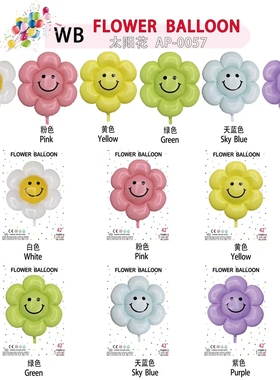 新款大菊花太阳花雏菊飘空气球中号球网红地摊白色太阳花