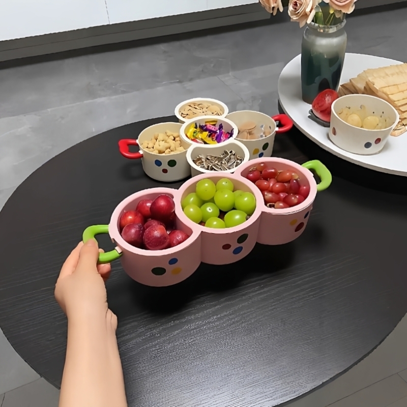 双层水果盘客厅茶几家用高颜值2025新款糖果盒干果零食盘沥水篮子