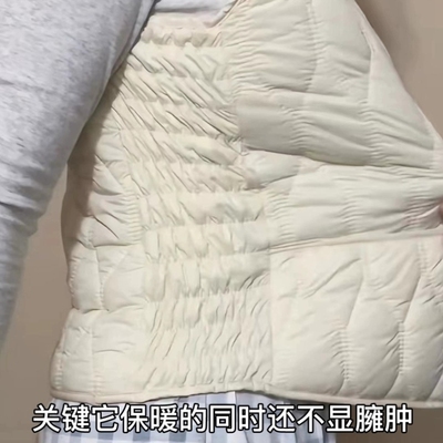 羽绒棉马甲女秋冬配大衣内搭马夹内胆东北加绒加厚保暖小背心坎肩