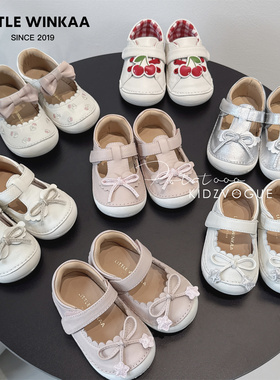 26SS西班牙Little Winkaa LW儿童学步鞋可爱真皮玛丽珍防踢软底