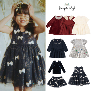 儿童甜美连衣裙半裙丝绒长袖 Slojd 25AW节日系列丹麦Konges