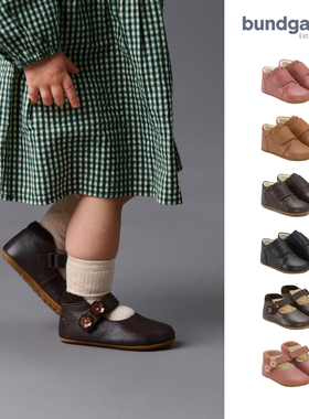 25AW新款现货丹麦Bundgaard儿童手工小皮鞋单帖小花宽头软底室内