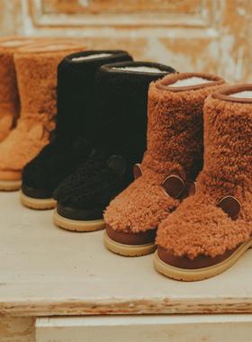 3件5折 现货荷兰Donsje儿童雪地靴保暖防滑羊毛中筒可爱棉靴