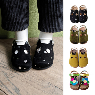 软木底复古勃肯洞洞拖鞋 24SS法国Boxbo儿童包头凉鞋 清仓特价