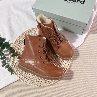 85Z现货丹麦bundgaard儿童棉靴雪地靴加绒保暖防水纯皮羊毛中大童