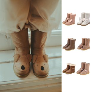 真皮羊毛雪地靴绒毛兔保暖防滑 24FW新现货荷兰Donsje儿童棉鞋