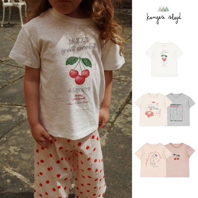 丹麦KS儿童棉印花短袖T恤透气