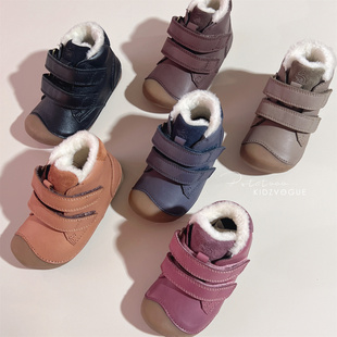 85Z现货丹麦bundgaard兔子鞋 皮靴羊毛加绒保暖秋冬魔术贴 儿童皮鞋