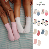 Slojd 25HS丹麦Konges KS儿童短袜条纹花边樱桃透气男女