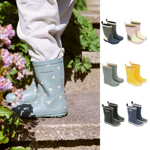 25SS新款现货丹麦bundgaard儿童查理雨靴拼色橡胶小学生胶鞋男女