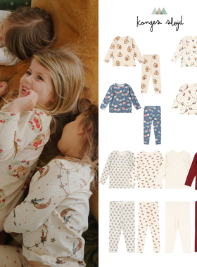 6Z 25AW节日系列丹麦Konges Slojd KS儿童家居服套装秋衣秋裤棉